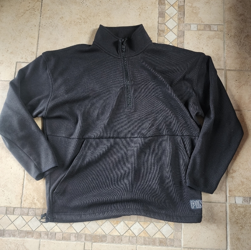 PINK Victoria's Secret Black Fleece Pullover